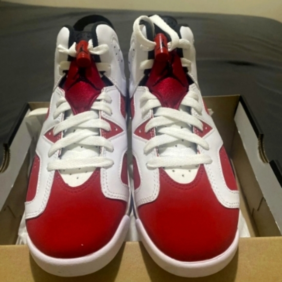AIR JORDAN 6 carmines (gs-sz4.5)-(woman’s sz-6) dead stock buy now - Picture 1 of 6